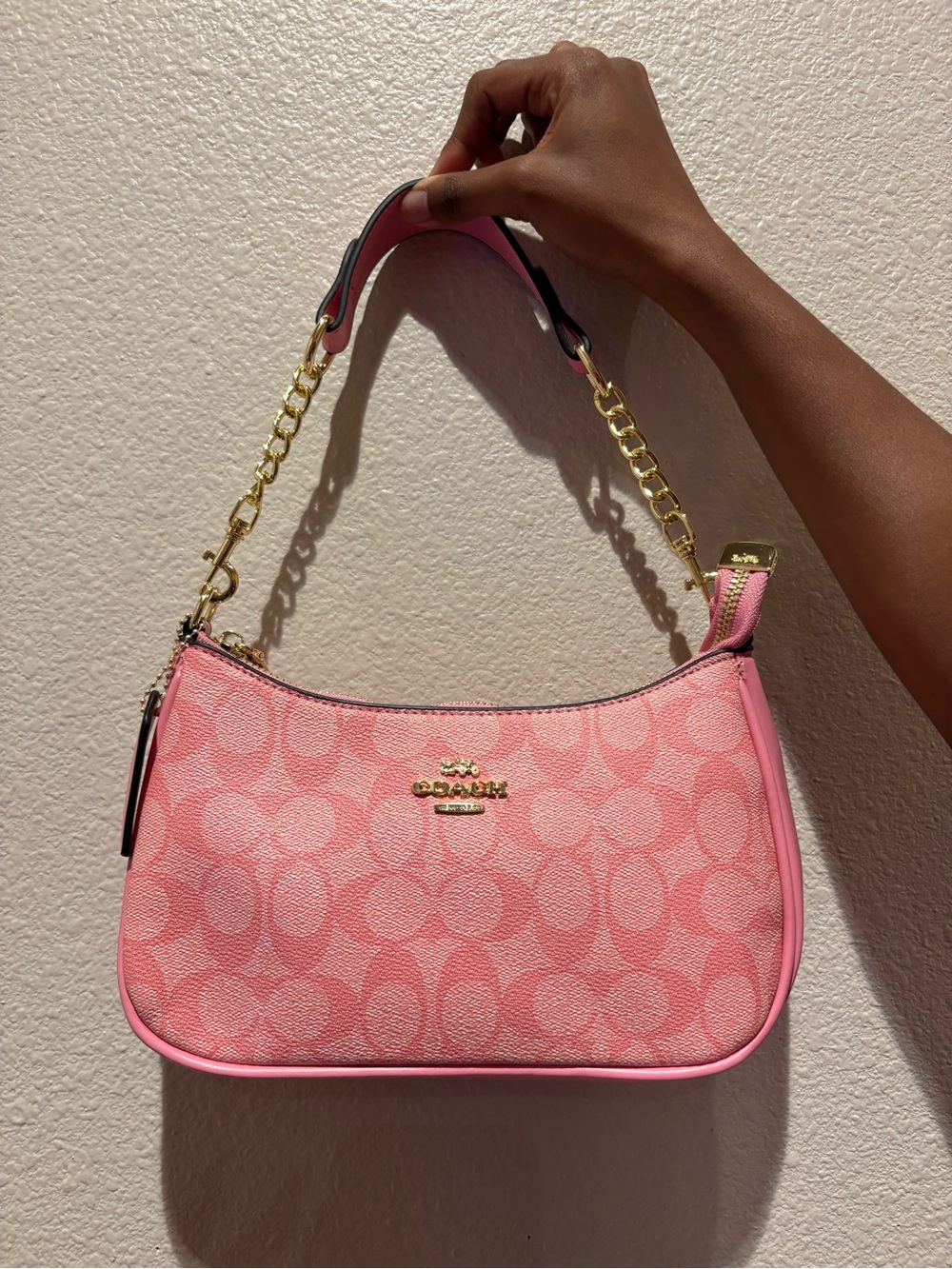 Coach Pink Signature Shoulder Bag